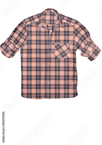 3d illustration autumn season men casual shirt with cotton material soft finishing.