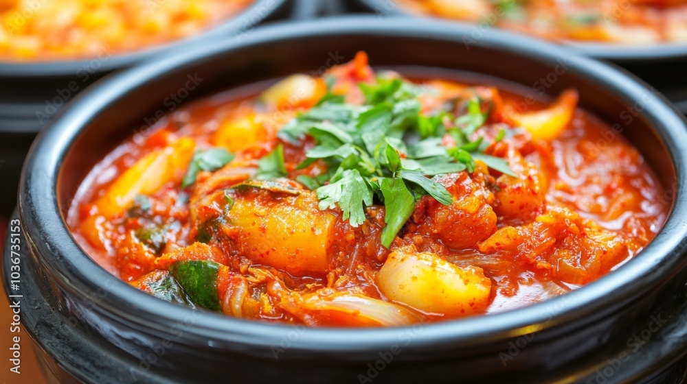 Traditional Spicy Kimchi Side Dish in Korean Kitchen Traditional Spicy Kimchi Side Dish in Korean Kitchen