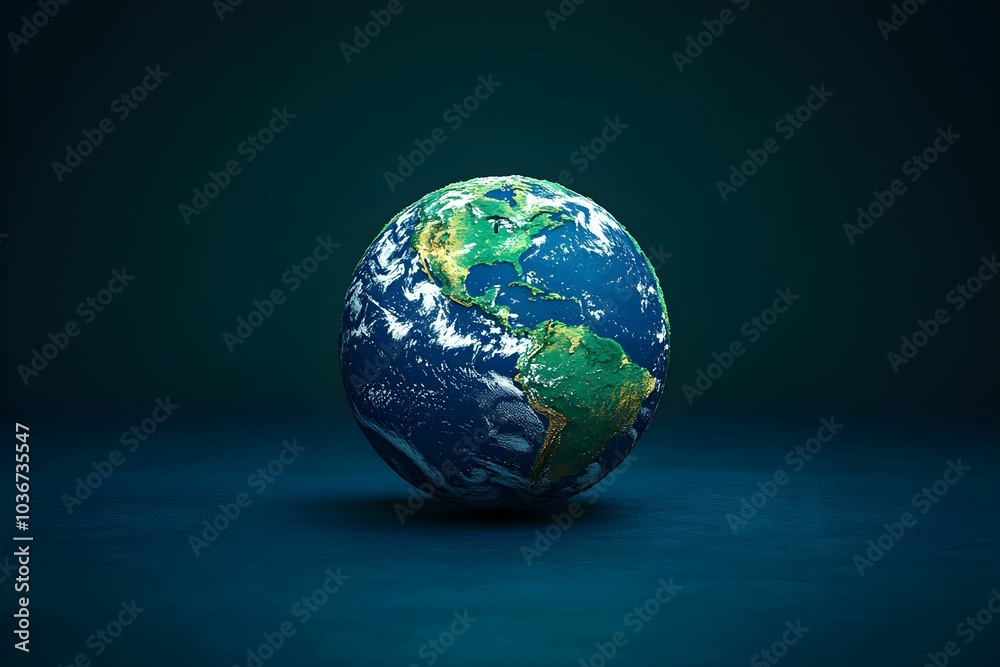 Our World: A Earth globe illuminated against a deep blue backdrop. A symbol of global unity and environmental awareness. Our World: A Earth globe illuminated against a deep blue backdrop. A symbol of global unity and environmental awareness.
