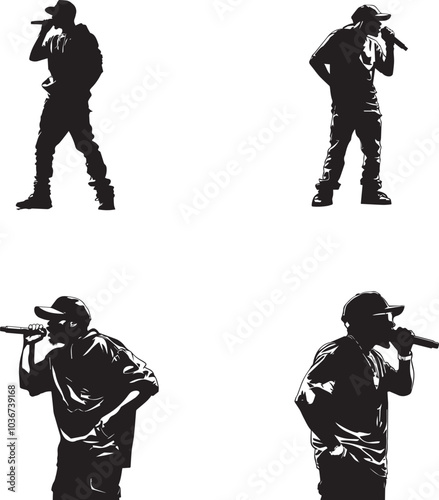 Dynamic Rap Performances Silhouettes in Motion