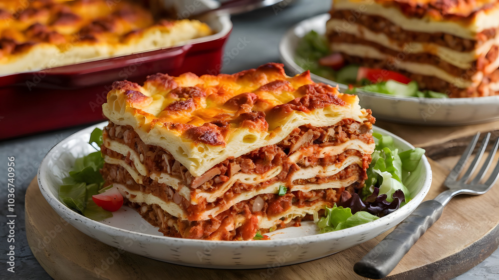 Magnouna: Hearty casserole with layers of bread, meat, and sauce, similar to lasagna. Baked to perfection with a crispy, golden top, served hot with a side of fresh salad.
Magnouna: Hearty casserole with layers of bread, meat, and sauce, similar to lasagna. Baked to perfection with a crispy, golden top, served hot with a side of fresh salad.
