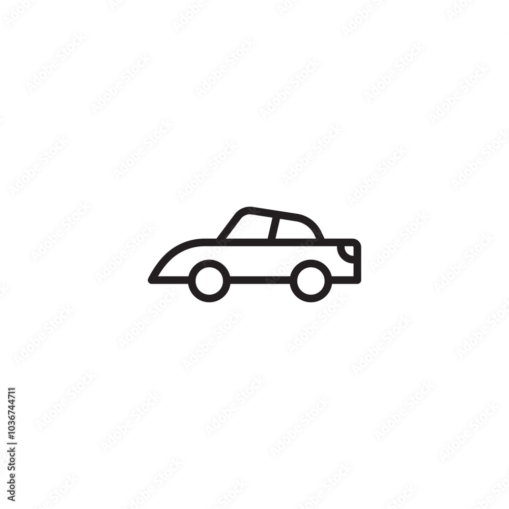 A line drawing of a car, showcasing its sleek and streamlined design. A simplified line illustration of a car, highlighting its key features like wheels, windows, and body shape. Editable icon. A line drawing of a car, showcasing its sleek and streamlined design. A simplified line illustration of a car, highlighting its key features like wheels, windows, and body shape. Editable icon.