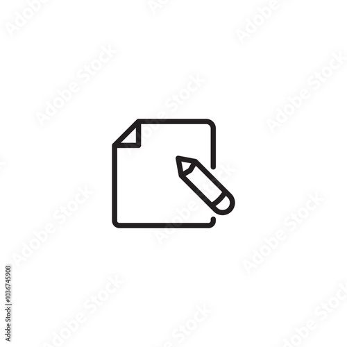 A document with a pencil, indicating editing or creation. Ideas taking shape. A blank page awaits, ready for inspiration and creation. Editable icon.