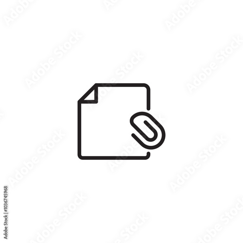 A document with a paperclip, indicating an attached file or link. A file icon with a paperclip, symbolizing an attached document or hyperlink. Editable icon.