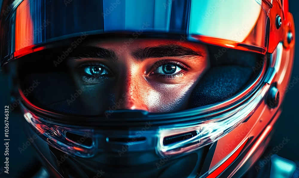 portrait of a person in a helmet, Generative AI portrait of a person in a helmet, Generative AI