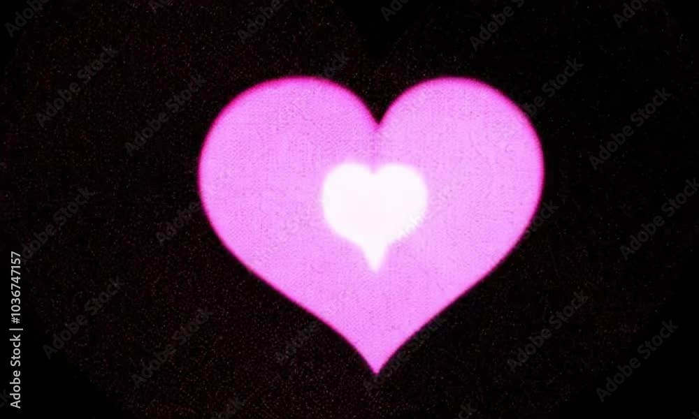 pink heart on black background