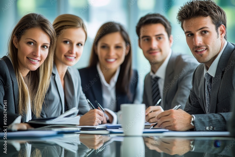 Group of business people in meeting at office, Generative AI Group of business people in meeting at office, Generative AI