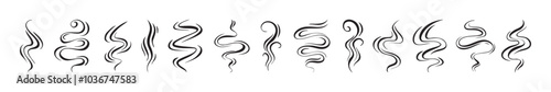 Smoke, aroma lines icon. Doodle Wavy Smoke lines symbol sketch style hand drawn