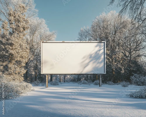 blank billboard on snow photo