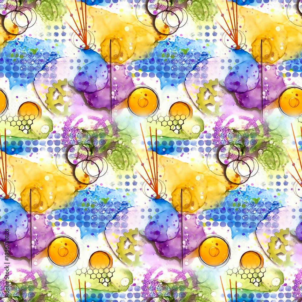 Obraz premium watercolor Shibori pattern, tie dye allover, textile, Shibori allover, dye pattern, watercolour pattern,design Abstract Print, Shibori print