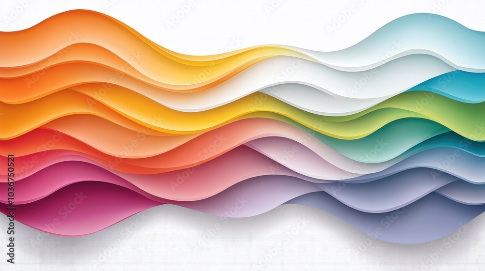 Vibrant Color Waves Abstract Paper Design Background