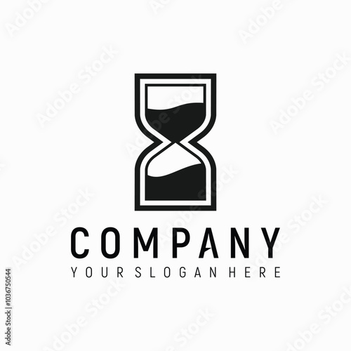 hourglass logo design element vector template