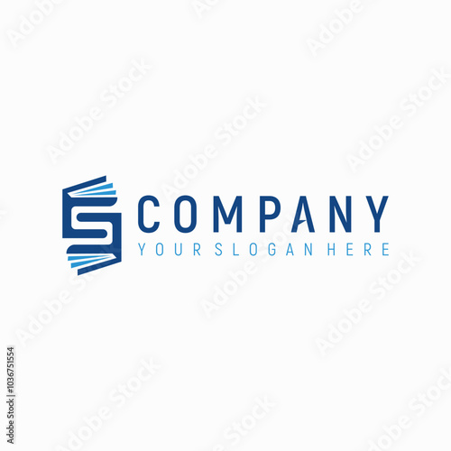 letter S book logo design element vector template
