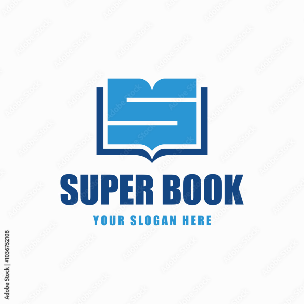 Fototapeta premium letter S book logo design element vector template