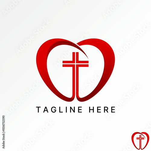 Logo design graphic concept creative abstract premium vector stock love spirit christian church lord jesus. Related to religion baptist organization