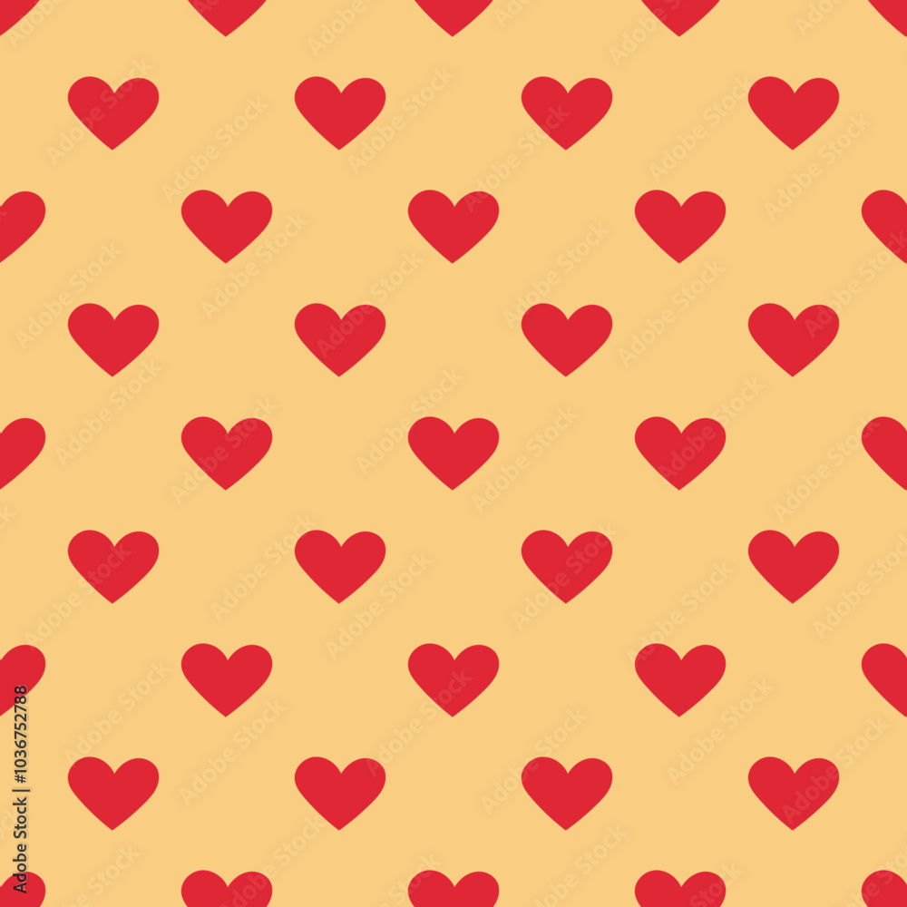 Seamless pattern with hearts. Endless pattern for Valentine's day. Repeating pattern with red hearts for wallpaper, textiles, packaging Seamless pattern with hearts. Endless pattern for Valentine's day. Repeating pattern with red hearts for wallpaper, textiles, packaging