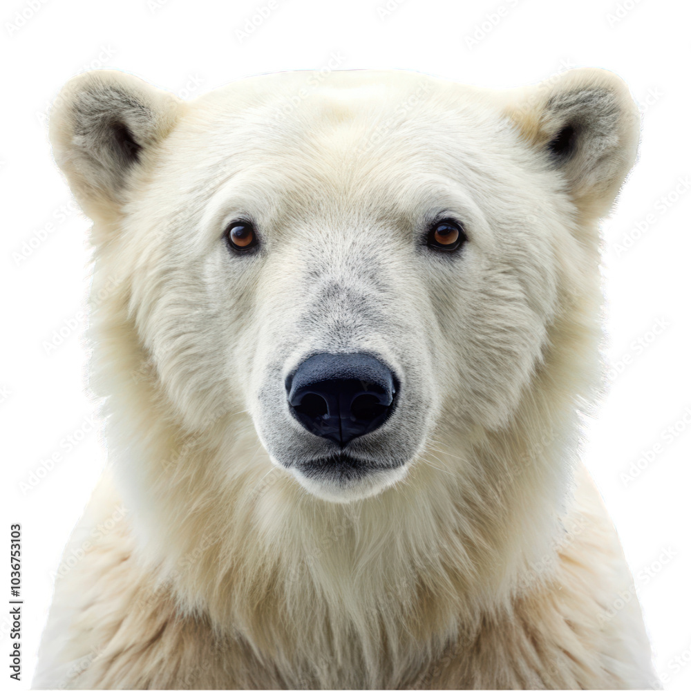 Polar bear portrait isolated on transparent background Polar bear portrait isolated on transparent background