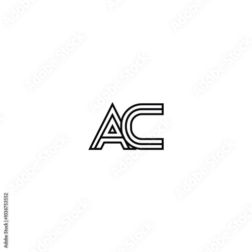 AC monogram logo design letter text name symbol monochrome logotype alphabet character simple logo