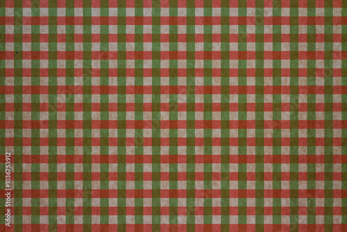 Red and green plaid kraft paper background