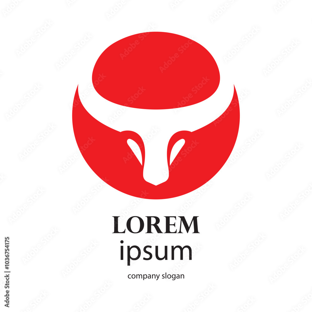 aggressive horned bull head logo design