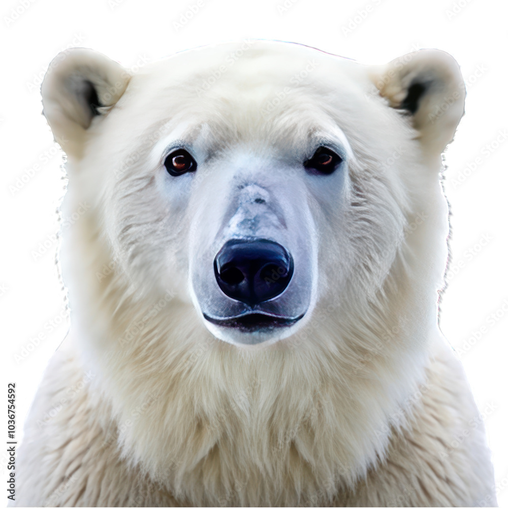 Polar bear portrait isolated on transparent background Polar bear portrait isolated on transparent background