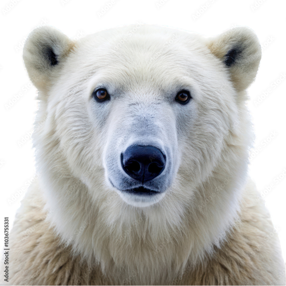 Polar bear portrait isolated on transparent background Polar bear portrait isolated on transparent background