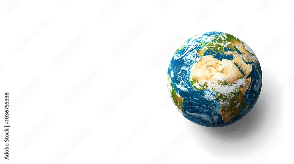 Fototapeta premium Earth isolated on the white background. Science photo with copy space. 
