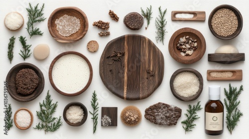 Wallpaper Mural Natural Spa Products  Wooden Bowls  Organic Skincare  Wellness Ritual  Beauty Treatment Torontodigital.ca