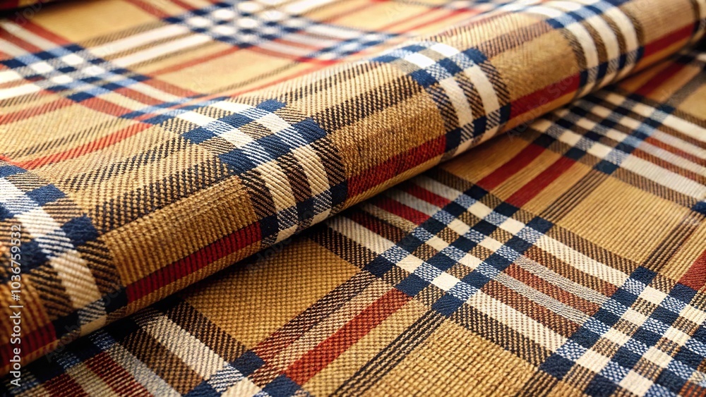 Abstract and background scotch patterned fabric with low angle view Abstract and background scotch patterned fabric with low angle view