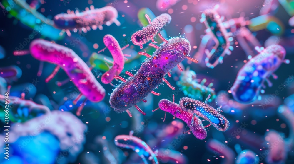 Fototapeta premium Enhancing Human Health through Microbiome Symbiosis