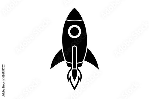 Rocket silhouette vector design.