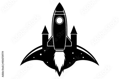 Rocket silhouette vector design.