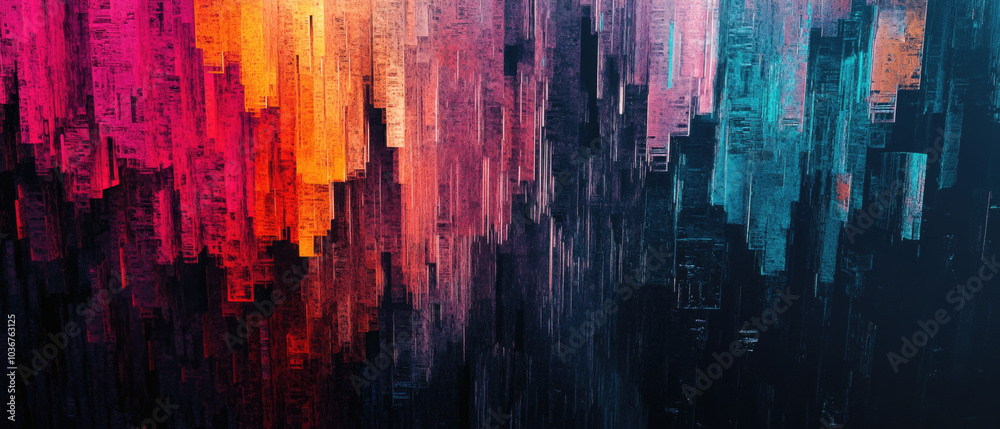 Dynamic Vertical Abstract In Red, Orange, And Blue Hues Dynamic Vertical Abstract In Red, Orange, And Blue Hues