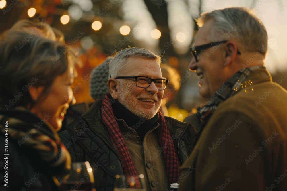 Elderly couple with glasses of wine at the Christmas market. Elderly couple with glasses of wine at the Christmas market.