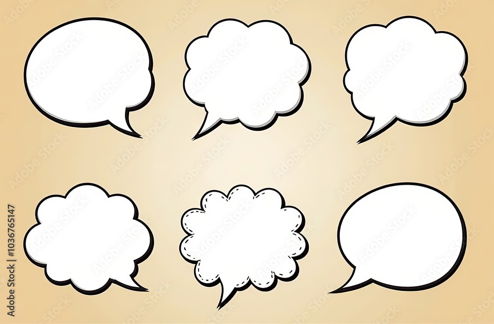 Comic speech bubbles. Set of speech bubbles. Empty Dialog Clouds. Illustration for Comics Book, Social Media Banners, Promotional Material. Blank empty speech bubbles for infographics. Vector graphics Comic speech bubbles. Set of speech bubbles. Empty Dialog Clouds. Illustration for Comics Book, Social Media Banners, Promotional Material. Blank empty speech bubbles for infographics. Vector graphics