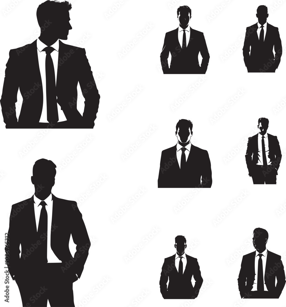 Elegant Silhouette: A Man in a Suit Embracing Minimalist Style Elegant Silhouette: A Man in a Suit Embracing Minimalist Style