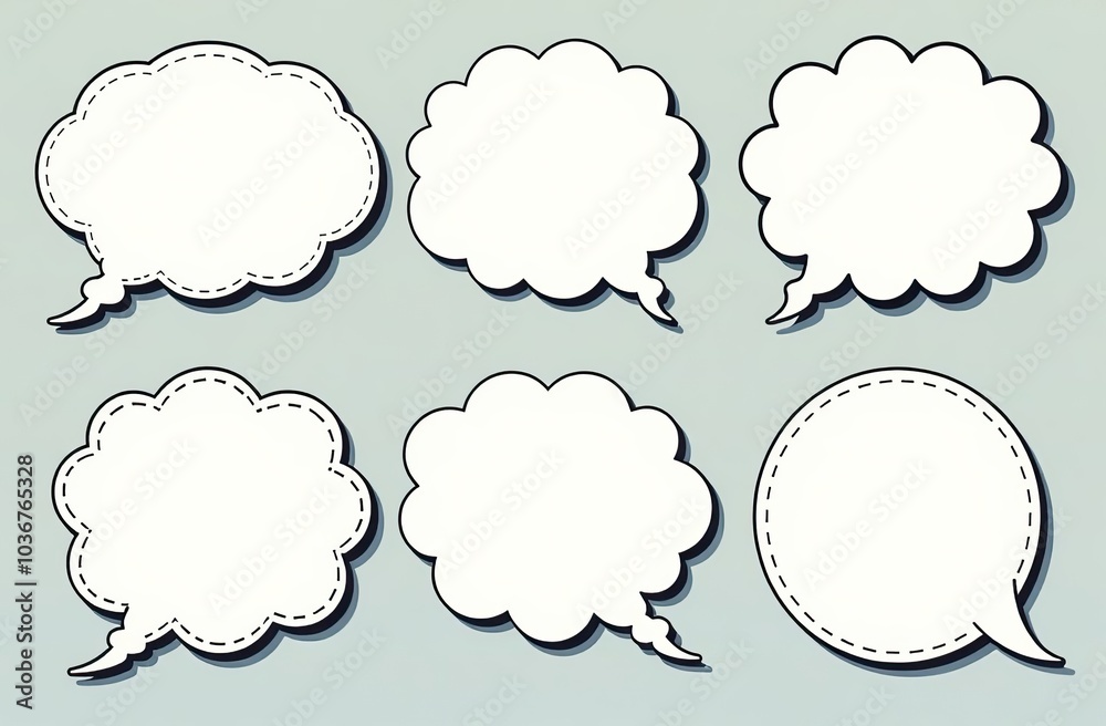 Comic speech bubbles. Set of speech bubbles. Empty Dialog Clouds. Illustration for Comics Book, Social Media Banners, Promotional Material. Blank empty speech bubbles for infographics. Vector graphics Comic speech bubbles. Set of speech bubbles. Empty Dialog Clouds. Illustration for Comics Book, Social Media Banners, Promotional Material. Blank empty speech bubbles for infographics. Vector graphics