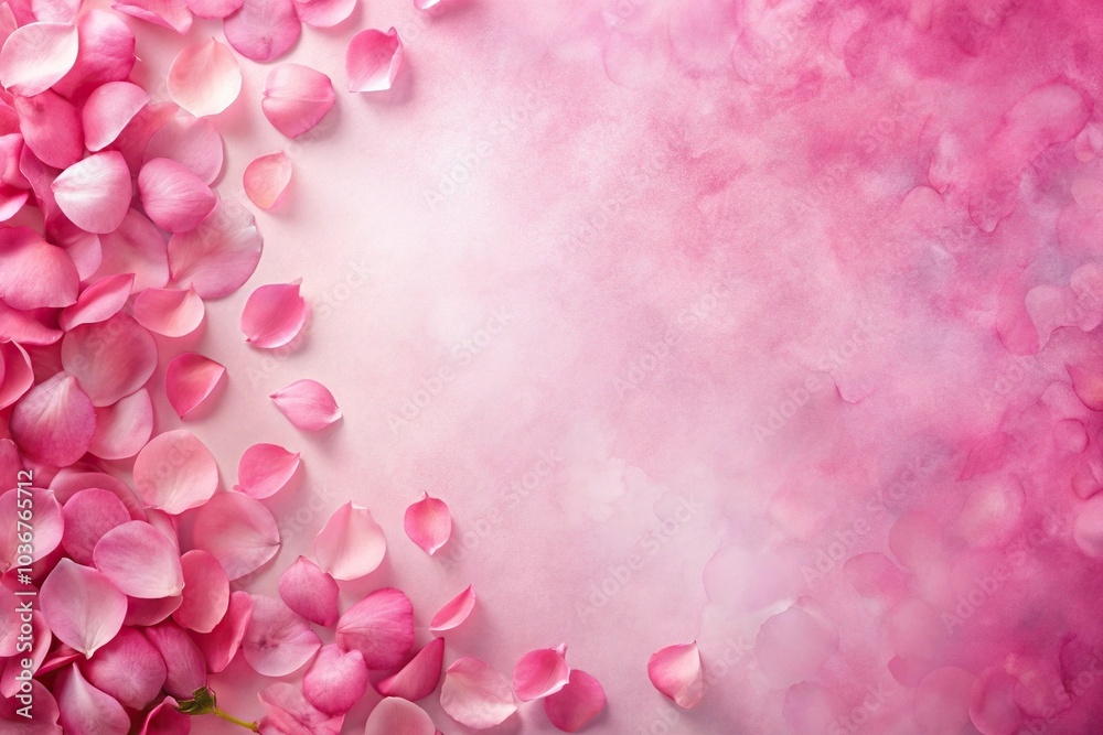 Obraz premium Abstract pink watercolor background with forced perspective pink rose petal color