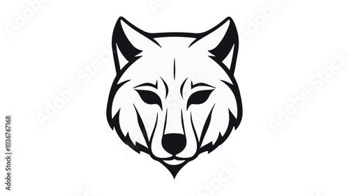 icon of a wolf, wolf head shape outline vector illustration