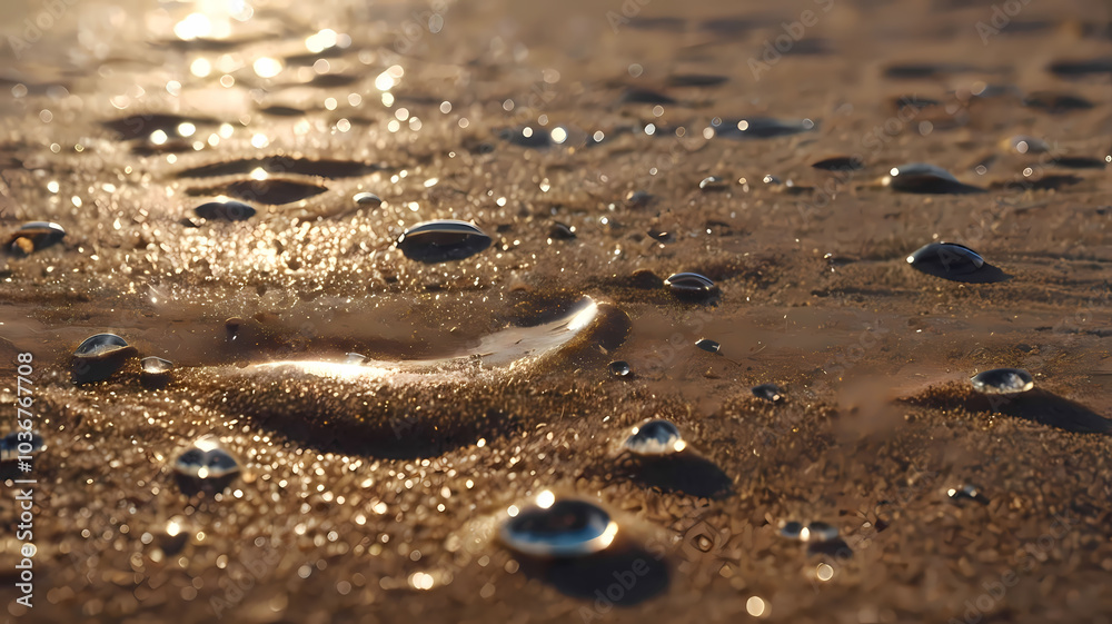 Water drops, background, water drops on leaves, water drops on sand, water drops on the ground, water drops on ice, water drops on snow, pattern 39 Water drops, background, water drops on leaves, water drops on sand, water drops on the ground, water drops on ice, water drops on snow, pattern 39
