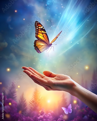 butterfly on hand