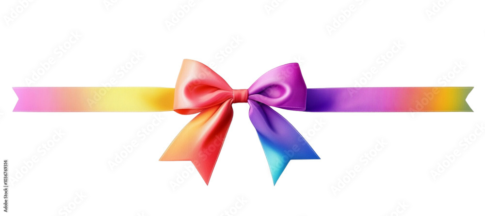 Rainbow ribbon bow isolated on a white background Rainbow ribbon bow isolated on a white background