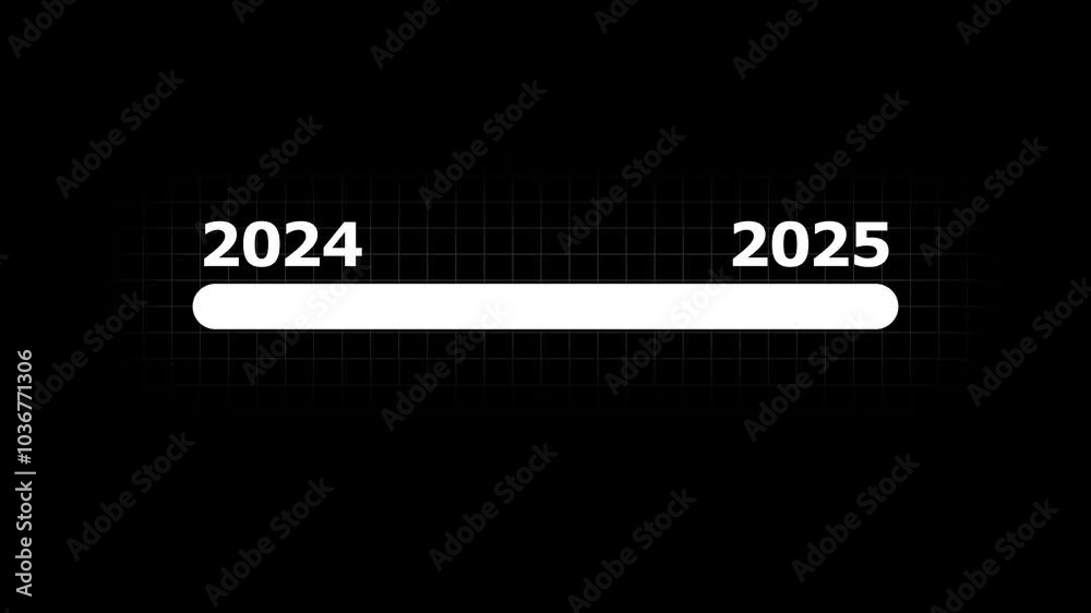 white color loading bar from 2024 to 2025 new year transfer. arrow direction change new year. white color loading bar from 2024 to 2025 new year transfer. arrow direction change new year.