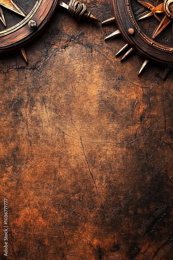 Old Compass And Rope On The Wooden Table, Vintage Style Background. Copy Space For Text Or Image. Old Compass And Rope On The Wooden Table, Vintage Style Background. Copy Space For Text Or Image.