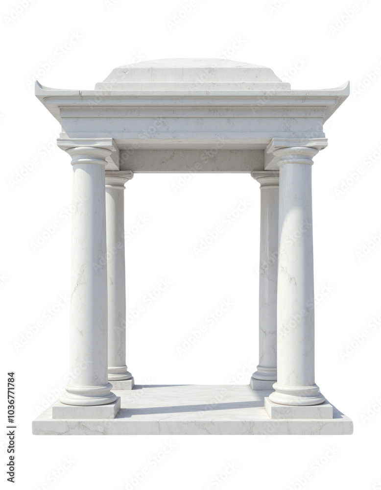 Fototapeta premium Classic Marble Structure with Columns and Open Entrance Design