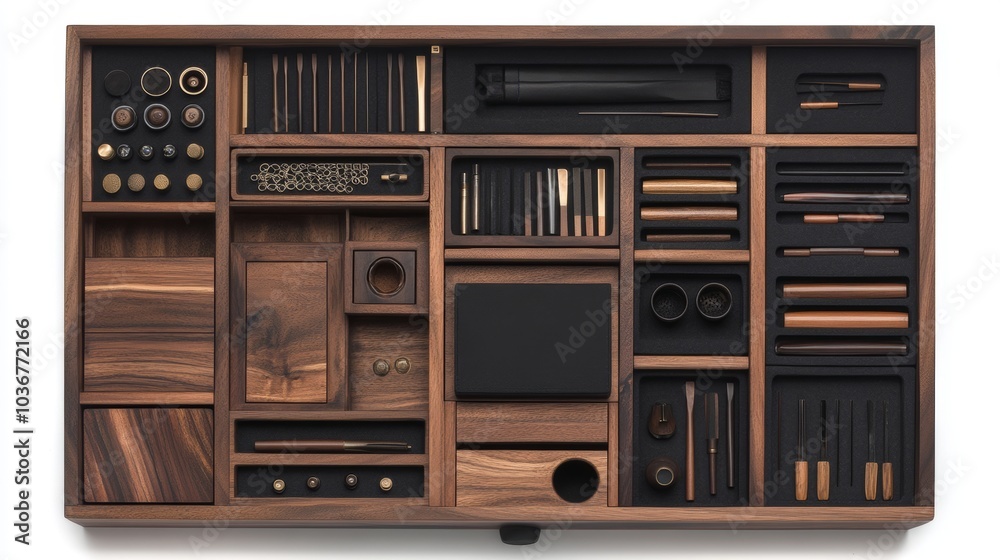 Wooden Organizer Box with Compartments for Small Tools and Supplies Wooden Organizer Box with Compartments for Small Tools and Supplies