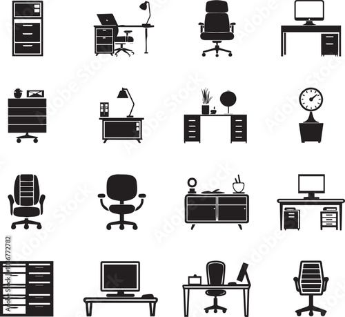 set of furniture icons