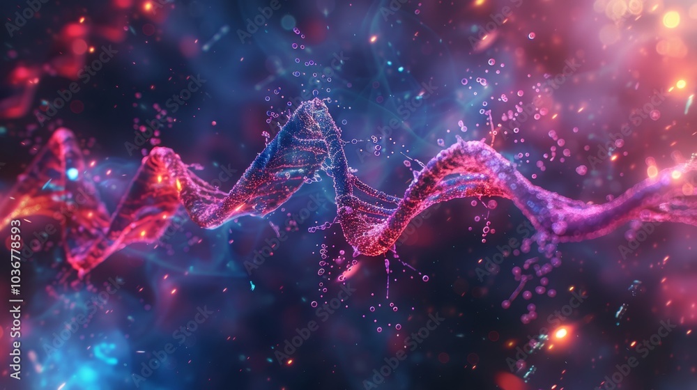 Obraz premium Quantum Computing and Protein Folding Visualization