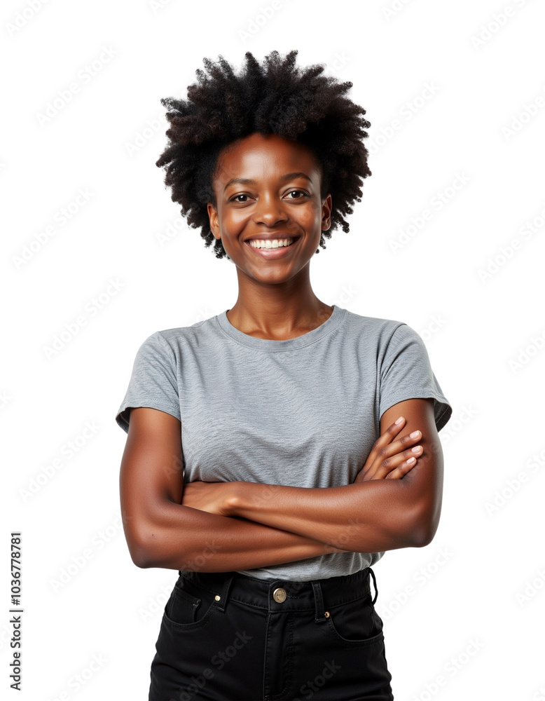 Confident Person Standing with Arms Crossed and Smiling Cheerfully Confident Person Standing with Arms Crossed and Smiling Cheerfully