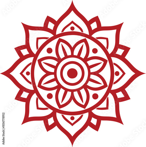 Indian traditional mandala art design line art